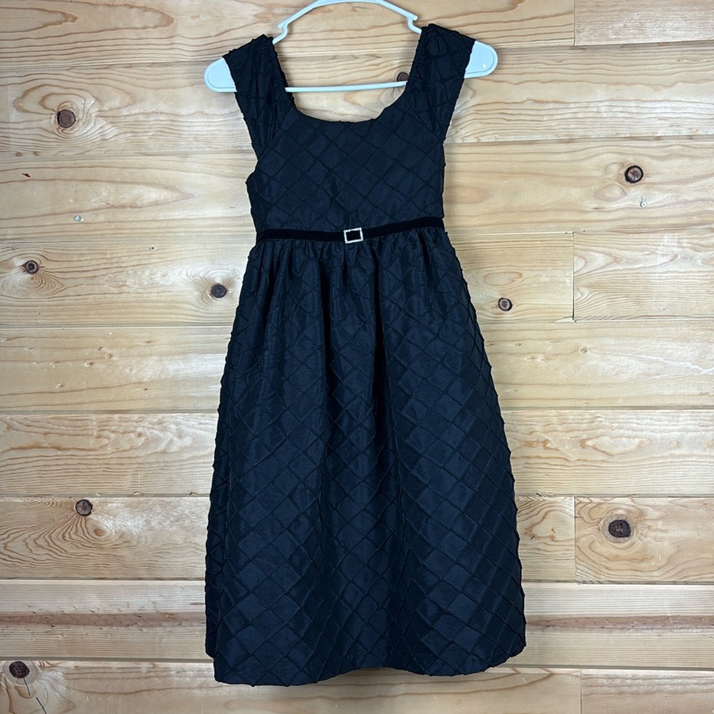 Marmellata Black Party Formal Dress Holiday Velvet Belt Tie Girls Size 8